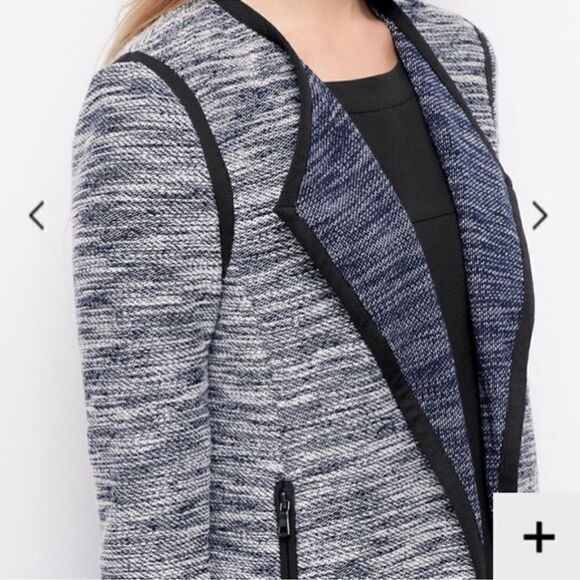 Ann Taylor Open Front Tweed Blazer Jacket Size Medium - Picture 3 of 8